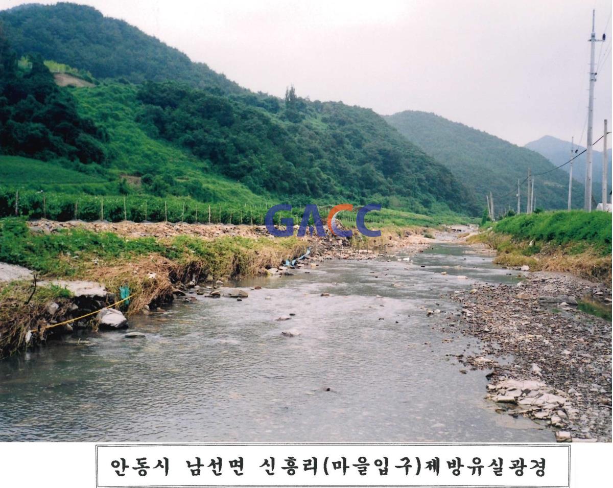 2002년 남선면 신흥리(마을입구) 제방유실광경(1) 작은그림
