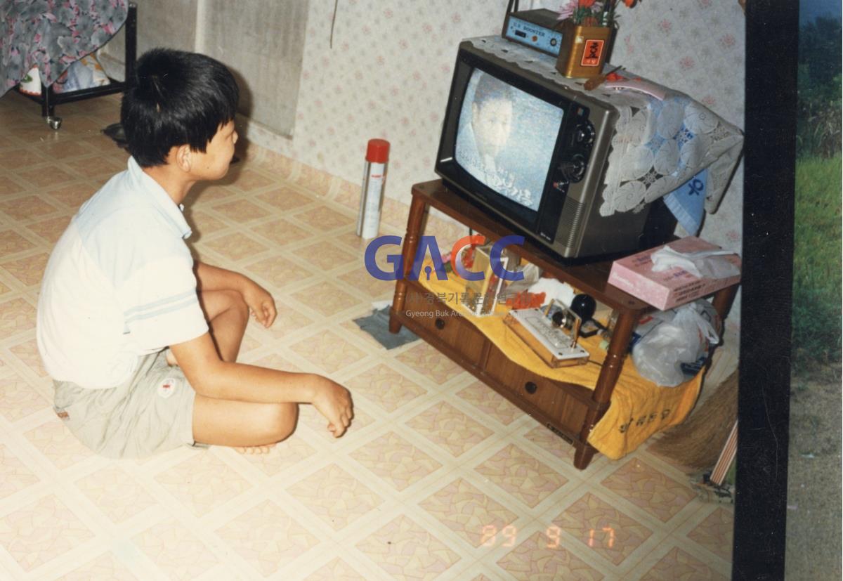 1989년 텔레비전 시청 중인 아들 작은그림